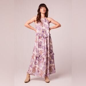 BAND OF THE FREE Liliane Maxi Dress MEDIUM Purple Paisley Boho NWT
